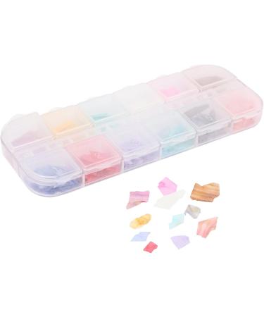 Wispbreeze 12 Colors/Box Crushed Stones Gravel Flakes Natural Broken 3D Beauty Manicure Diy Nail Art Decoration 01 - Buy Online on SooperMarket.com