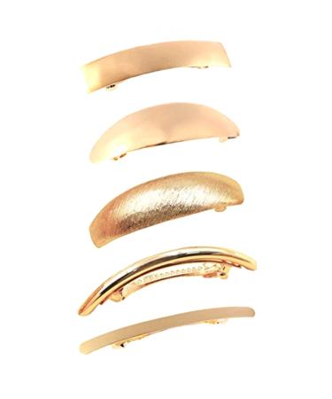 Women Hair Clips Metal Hair Pins Simple French Hair Barrettes Spring Hair Clip Metal Gold Hairpins Hair Accessories for Women (Gold)