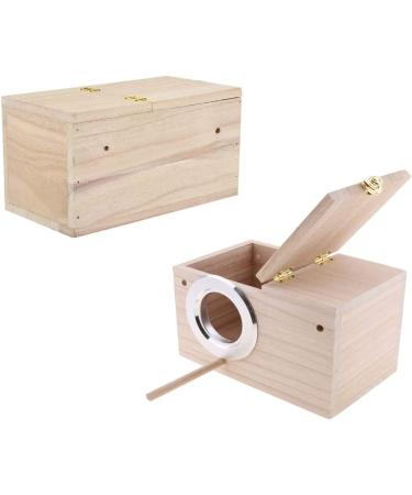 Nesting Box Cage for Parakeets, Budgies, and Small Birds - Coconut Fiber Wood Breeding House with Perch - Ideal for Finch, Canary, Cockatiel, Lovebird, Sparrow - Buy Online on SooperMarket.com