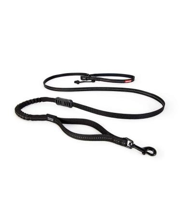 Ezydog jogging dog leash for small and medium -sized dogs - jogging leash runner lite 210cm - leash for jogging with dog reflective elastic with bungee jerk dampers (12mm black) 1.2 x 210cm black