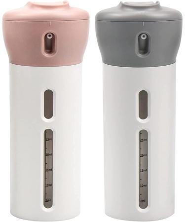 Chiveenido 4-in-1 Travel Dispenser Set | Refillable Shampoo & Toiletry Bottles - Pink & Gray - International Shipping - Buy Online on SooperMarket.com