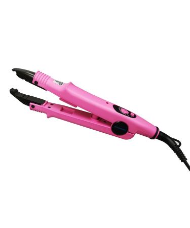 janelove Professional Hair Extensions Iron Fusion Heat Connector Pre Bonded Hair Extensions Iron Kit Tool UK Plug 210 F-390 F Temperature Adjust (Pink)