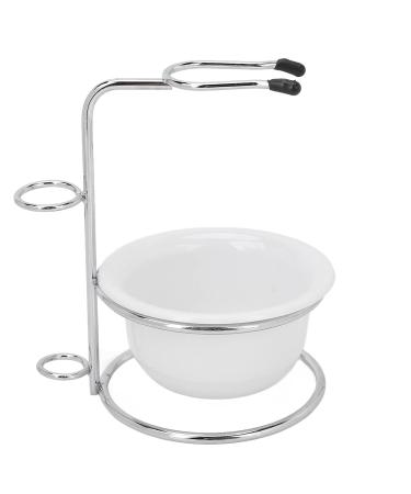 Stainless Steel Shaving Stand Set | Beard Brush Holder & Foam Bowl | Premium Men's Shaving Accessories - Buy Online on SooperMarket.com