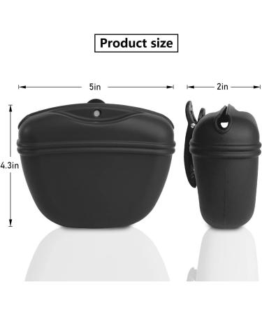 KOMUNJ Silicone Dog Treat Pouch Treat Bag for Dogs Silicone Dog Treat Bag for Dog Training Clip on Portable Training Container (Black) - Buy Online on SooperMarket.com