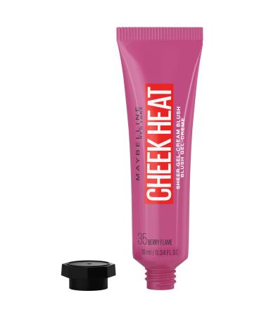 Maybelline New York Cheek Heat Blush No. 35 Berry Flame - Glossy Gel Formula | Water-Based Color Pigments | International Shipping - Buy Online on SooperMarket.com