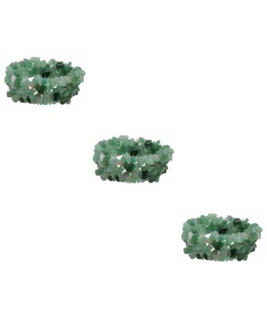 PRETYZOOM 3pcs Crystal Stone Bracelet Women Bracelet Crystal Wrist Chain Bracelet for Women Irregular Stones Stretch Irregular Stretch Layer Crystal Bracelet Braclet Elastic Rope Gravel Miss