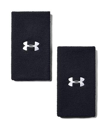 Under Armour Adult 6-inch Performance Wristband 2-Pack Black (001)/White One Size