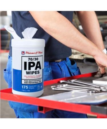 Pharma-C 70% Isopropyl Alcohol Wipes 175 Wipes - Industrial-Strength IPA Wipes with Moisture Lock Lid Made in USA - Buy Online on SooperMarket.com