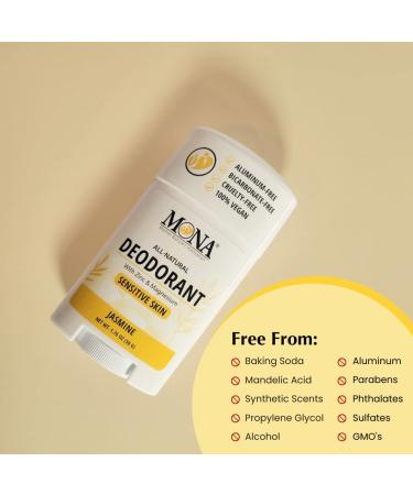 MONA BRANDS All Natural Deodorant For Women & Men | For Sensitive Skin | No Aluminum or Baking Soda | (JASMINE 1.76 Oz) - Buy Online on SooperMarket.com