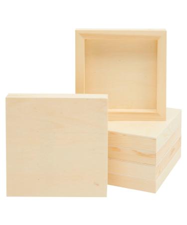 6 Pack Unfinished Wood Canvas Boards for Painting 6x6 Square Wooden Panels for Crafts