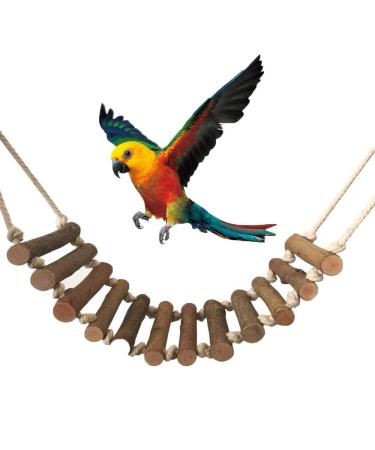inherited Wood Climbing Ladder Toy Naturals Rope Ladder Bird Toy Wooden Hamster Ladder Flexible Bridge Swing Ladder for Parrots Pet Training for Bird Parrot Budgie Parakeet Cockatiel Macaw