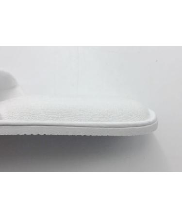 Travelwell 12 Pairs Open Toe Terry Spa Slippers - Bulk Hotel Unisex White Slippers - Buy Online on SooperMarket.com