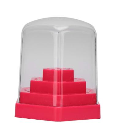 Nail Drill Bits Box Case Nails Necessary Tool Nail Drill Bits Storage Stand Plastic 48 Hole for Home Use for Nail Salon() Pink