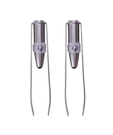 2X Stainless Steel Eyelash Eyebrow Tweezers + LED Light