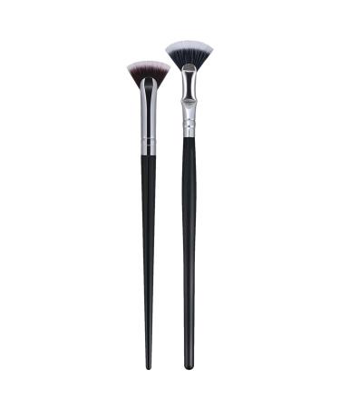 Veeteah Folding Angle Scalloped Lash Brush - Eyebrow Brush Mascara Fan Brush - Eyebrow and Eyelash Brush with Soft Bristles for Girlfriend Mother Wife