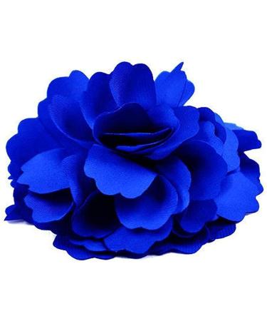 Women Girls Hair Clip Hairpin Brooch Beautiful Satin Peony Flower Style(Royal Blue) Practical Design
