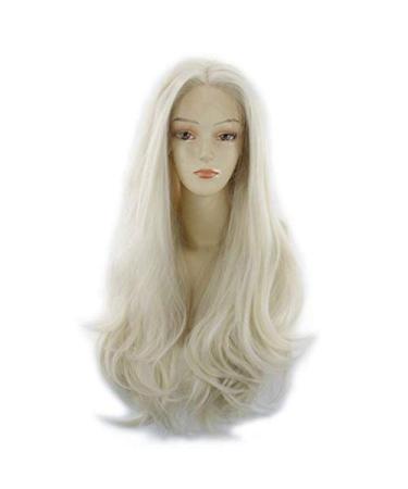 BGHJUE Wig Blonde Lace Front Wigs For Women Silk Straight Synthetic Wig Long Glueless Heat Resistant Lace Wigs 26 Inch 60cmGold