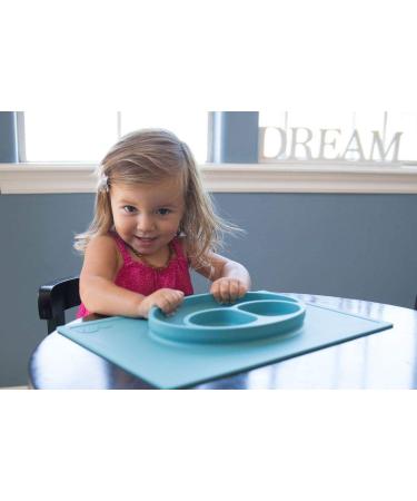 ezpz Happy Mat (Blush) - Silicone Suction Plate for Toddlers - Divided, Dishwasher Safe - 24 months - Buy Online on SooperMarket.com
