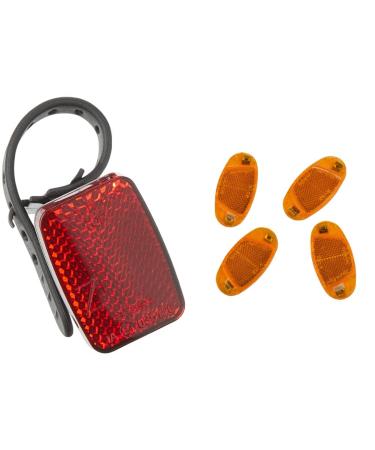 FISCHER adult reflector rear universal mount red universal bundle with bicycle reflector 85400
