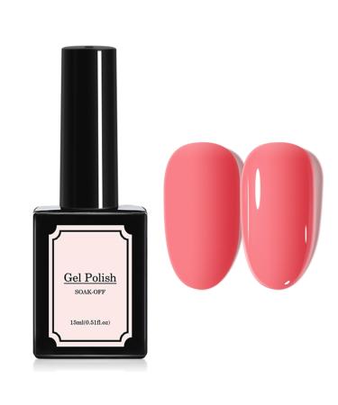Pink Gel Nail Polish - Pink Nail Polish - Baby Pink Light Pink Pale Pink Nail Vanish - Soak Off UV LED Gel Nail Polish - Long Lasting Nail Art DIY Home (15ml)