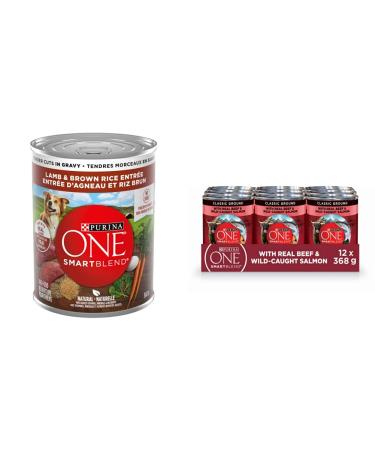 Purina ONE Smartblend Wet Dog Food Lamb & Brown Rice Entr e Tender Cuts + Purina ONE True Instinct Beef & Salmon (Brown)