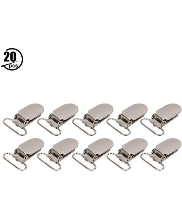 20pcs Metal Pacifier Clips & Straps - Durable Baby Snap Holders for Crafts & Decorations | International Shipping - Buy Online on SooperMarket.com