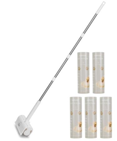 Large Floor Lint Roller - Lint Rollers for Pet Hair Extra Sticky with Long Handle 6.3" Wide 5 Refill 300 Sheets Lint Roller for Clothes Sofa Bed