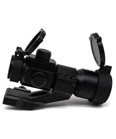 FalconOptics Airsoft Scope 1x30mm Red Dot Aluminum Quick-Flip Lens Covers Sight for Picatinny,Black,Durable