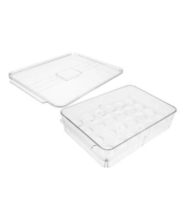OSALADI Box Plastic Serving Tray Plastic Eggs Egg Tray Refrigerator Vegetables Holder Drawer Egg re-usable Transparent 32.5x22.5cm