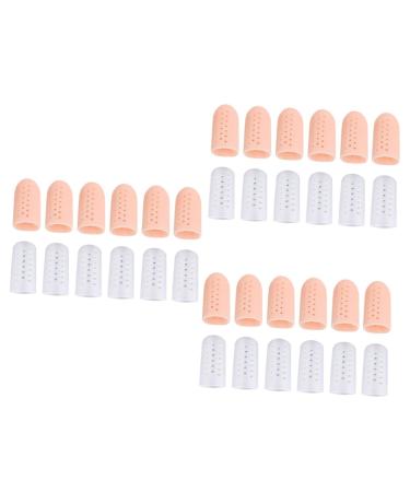 KALLORY 18 Pairs Toe Splitter Toenail Cap Hammer Toe Caps Toe Covers Foot Protectors for Feet Thumb Protector High Heel Protectors Comfortable Toe Caps Creative Toe Correctors Air Hole Pu Assorted Colorx3pcs 4.3x1.7cmx3pcs