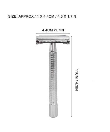 Manual Copper Safety Razor for Men - Silver Beard Shaving Tool with Base | Eco-Friendly Shaving Solution - Buy Online on SooperMarket.com