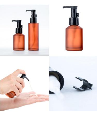 MZUU 1PCS 60ML/2OZ Empty Refillable Amber Frosted Glass Bottles with Pump Vial Cosmetic Cream Lotion Dispenser Jars Storage Container for Essential Oil Emulsion Essence Portable Travel Bottle - Buy Online on SooperMarket.com