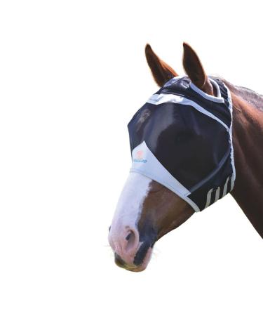 Shires Fine Mesh Fly Mask With Ear Hole - Black Cob