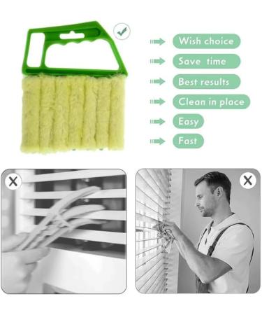 Cleaner Cloth Brushes Louver Curtain Cleaning Brush Vent Blinds Car Window Groove Shutter Duster Air Conditioner Cleaning Tool 1pc Green - Buy Online on SooperMarket.com