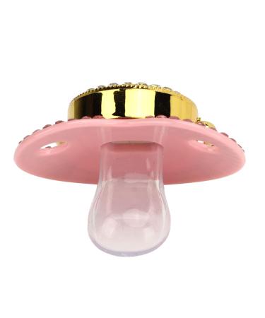 Personalized Rhinestone Baby Pacifier Clip Set - Letter H | Curved Design Silicone Soother for Milk Feeding - Buy Online on SooperMarket.com