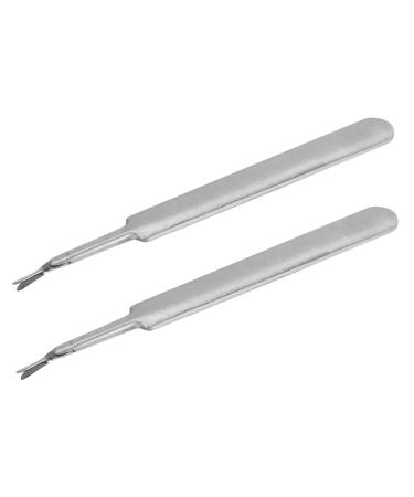 Lodokdre 2X Cuticle Trimmer Stainless Steel Fork Trimmer Cutitle Women Manicure
