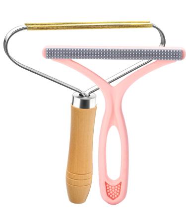 Pet Hair Remover,Upunroot Pro Pet Hair,Cleaner Pro Pet Hair,Fabric Shaver,Lint Remover,Lint Cleaner Pro,Carpet Rake,Dog Hair Remover and Cat Hair Remover for Rugs,Couch,Pet Towers Pink and Wood