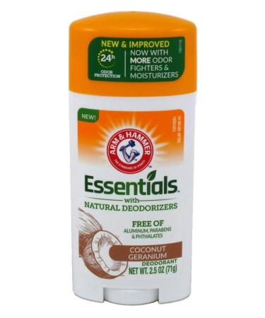 Arm & Hammer Deodorant 2.5 Ounce Essentials Coconut Geranium (Pack of 2)