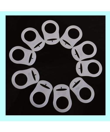 SouiWuzi 10pcs Baby Pacifier Holder - Silicone Dummy Clips & Soft Button Ring - Secure Your Baby's Pacifiers - White - Buy Online on SooperMarket.com