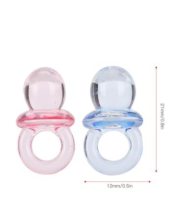 Mini Acrylic Baby Pacifiers - 100 Pcs Birthday Party Decorations & Baby Baptism Favors - Colorful Transparent Mix - Buy Online on SooperMarket.com