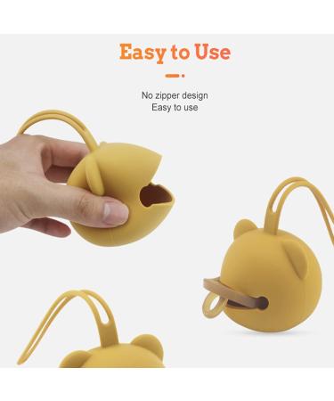 Airfish BPA-Free Baby Bear Silicone Pacifier Box - Ideal Travel Storage & Holder for Girls - Buy Online on SooperMarket.com