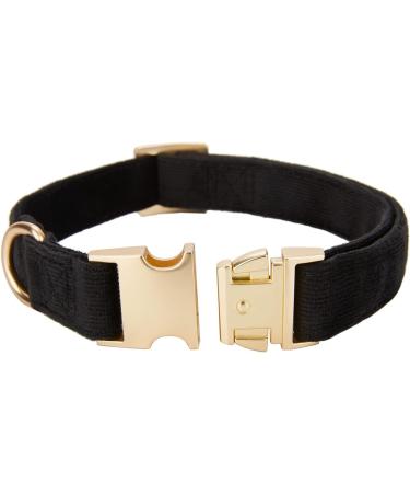 YUDOTE Ultra-Soft Cotton Dog Collar for Small Dogs with Sensitive Skin - Black S (1 Pack) - International Shipping Available - Buy Online on SooperMarket.com