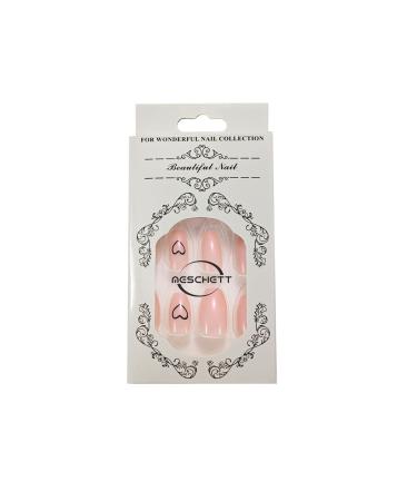 Rosa Heart False Nails | 24pcs Glossy Medium Coffin Press On Nails for Women & Girls - Perfect for Parties & Salons - Buy Online on SooperMarket.com