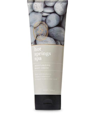 Bath and Body Works Aromatherapy Calm Hot Spring Spa Body Cream 8 Ounce Full Size Moisturizer Eucalyptus Lemon Cedarwood