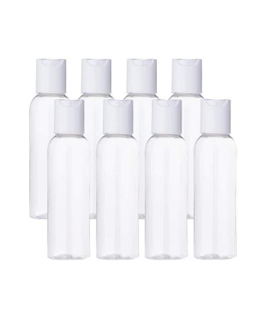 BENECREAT 20 Pack 60ml Transparent Plastic Air Flight Travel Bottles with White Disc Cap for Toiletries Shampoo Cosmetic Liquid White Cap 60ml