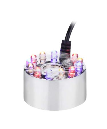 PAIDUOJI Color Changing with 12 LED Lights for Water Fountain Pond Fogger Humidifier with Power Adapter (White)