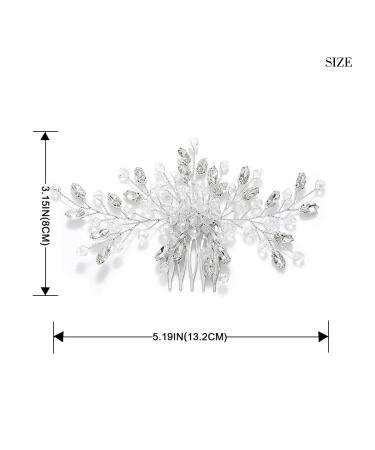 Crystal Bride Wedding Hair Comb - Silver Rhinestone Bridal Hair Piece for Women & Girls - Buy Online on SooperMarket.com