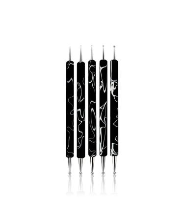 Rolabling 5 Pcs/Set Double-ended Nail Art Dotting Pens Nail Art Design Dotting Painting Pen Tool Nail Decorations Brush Set Tools(Size 2)