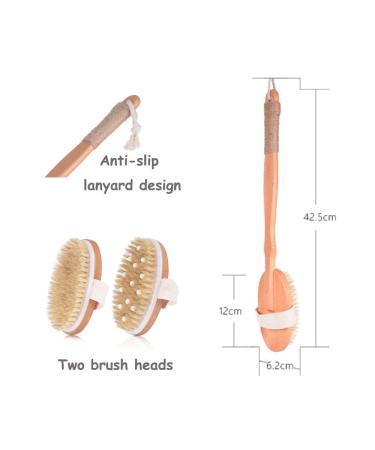 Spclsim Bath Brush Set - Natural Loofah Shower Brush and Body Scrubber for Men and Women - Gentle Exfoliating and Circulation Boost - Buy Online on SooperMarket.com