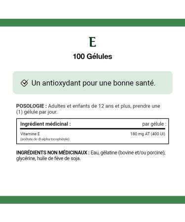 Nature's Bounty Vitamin E 400IU Pills and Supplement Helps Maintain Health 100 Softgels - Buy Online on SooperMarket.com